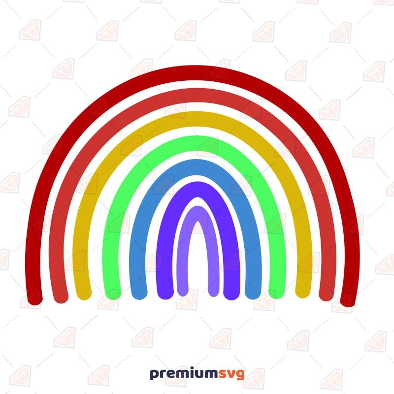 Simple Rainbow SVG Clipart, Basic Rainbow Image SVG Vector Files Vector Illustration Svg