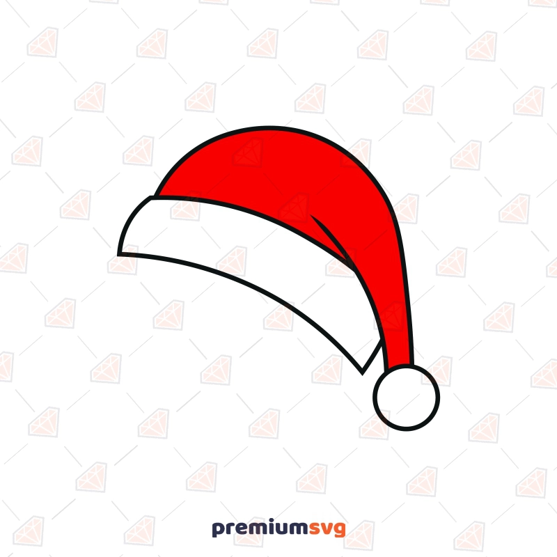 Simple Santa Hat SVG, Santa Claus Hat Clipart SVG Instant Download Christmas SVG Svg