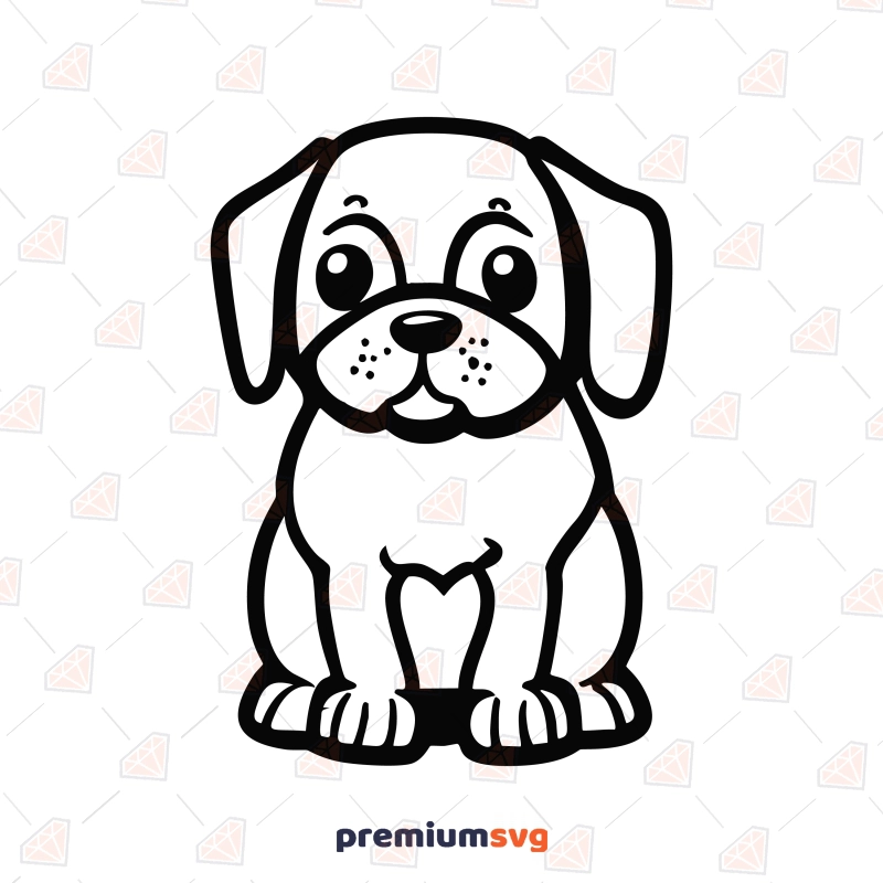 Sitting Dog Outline SVG Cut File Dog SVG Svg