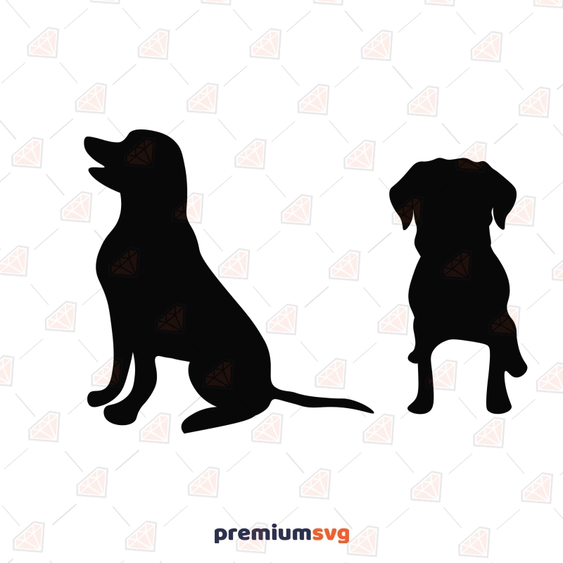 Sitting Dogs Silhouette SVG, Cut and Clipart File Dog SVG Svg