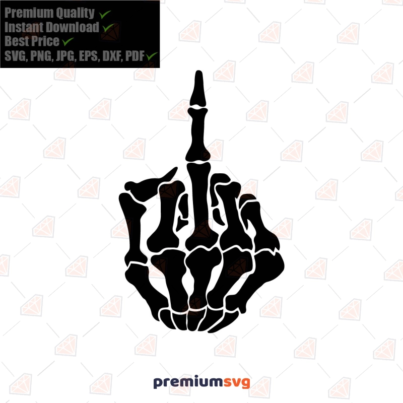 Skeleton Middle Finger SVG, Skull SVG for Instant Download Anatomy (Skeleton And Skull) Svg