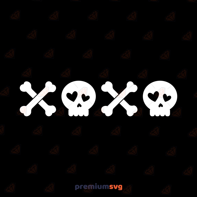 Skull XOXO SVG, Kiss And Hugs SVG Vector Files Valentine's Day SVG Svg