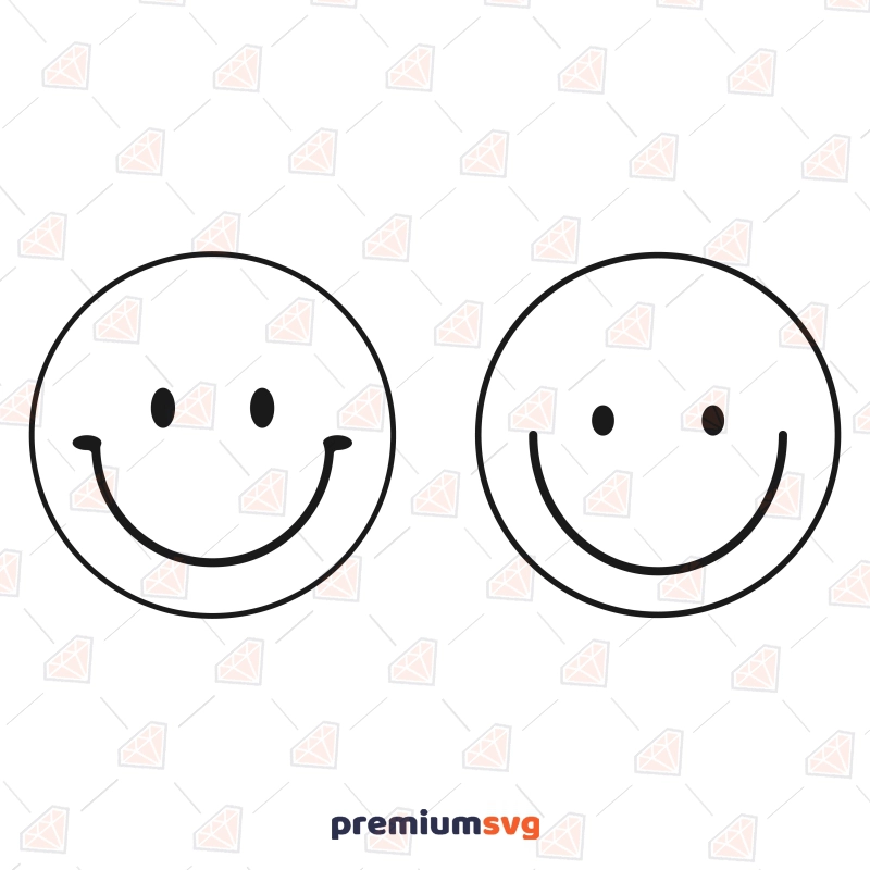 Smiley Face Emoji SVG Cut File, Smile Emoji SVG Instant Download Drawings Svg