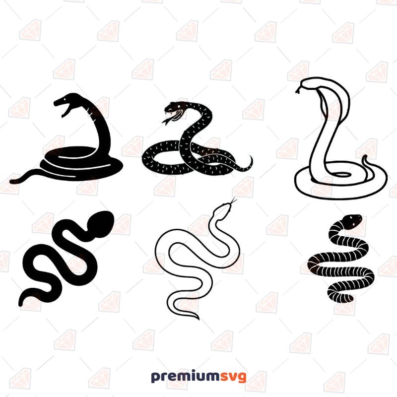 Snakes SVG Bundle Clipart & Cut Files | PremiumSVG
