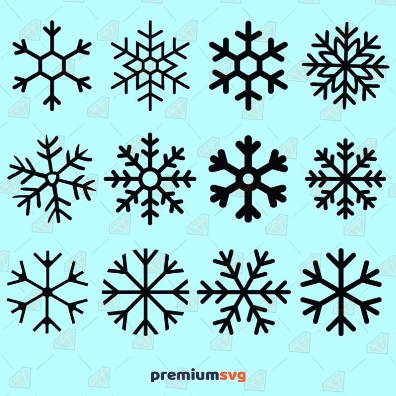 Snowflake SVG Bundle, Snowflakes Design Cut and Clipart Files New Year SVG Svg