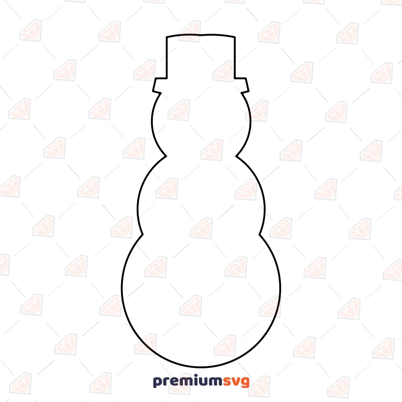 Snowman Outline SVG Snowman SVG