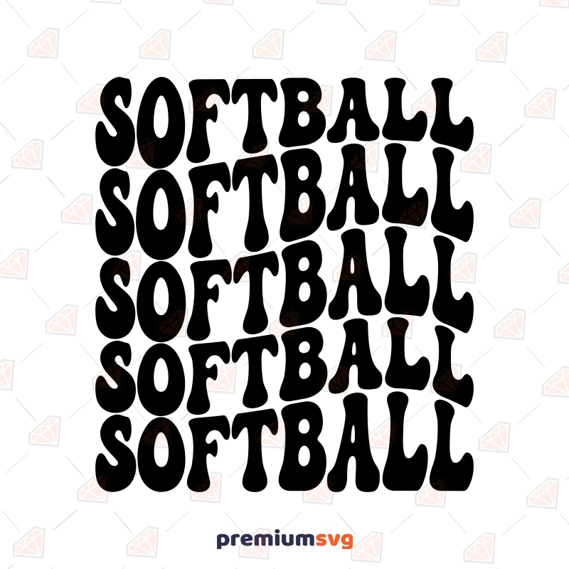 Softball SVG Wavy Text, Softball SVG for Shirt Softball SVG Svg