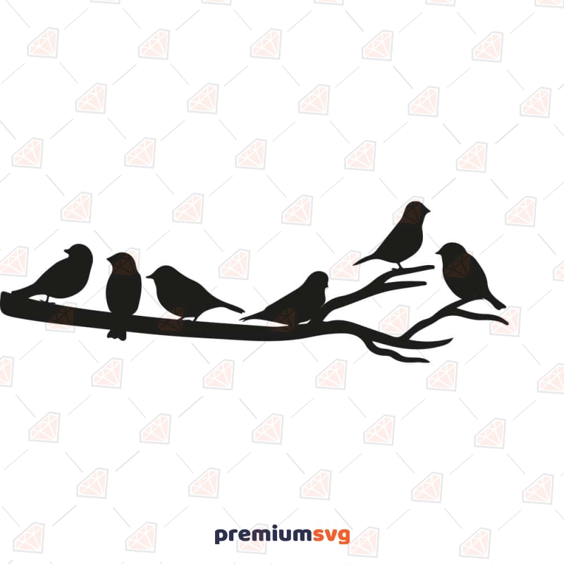 Sparrow on a Tree Branch SVG Cut File Bird SVG Svg