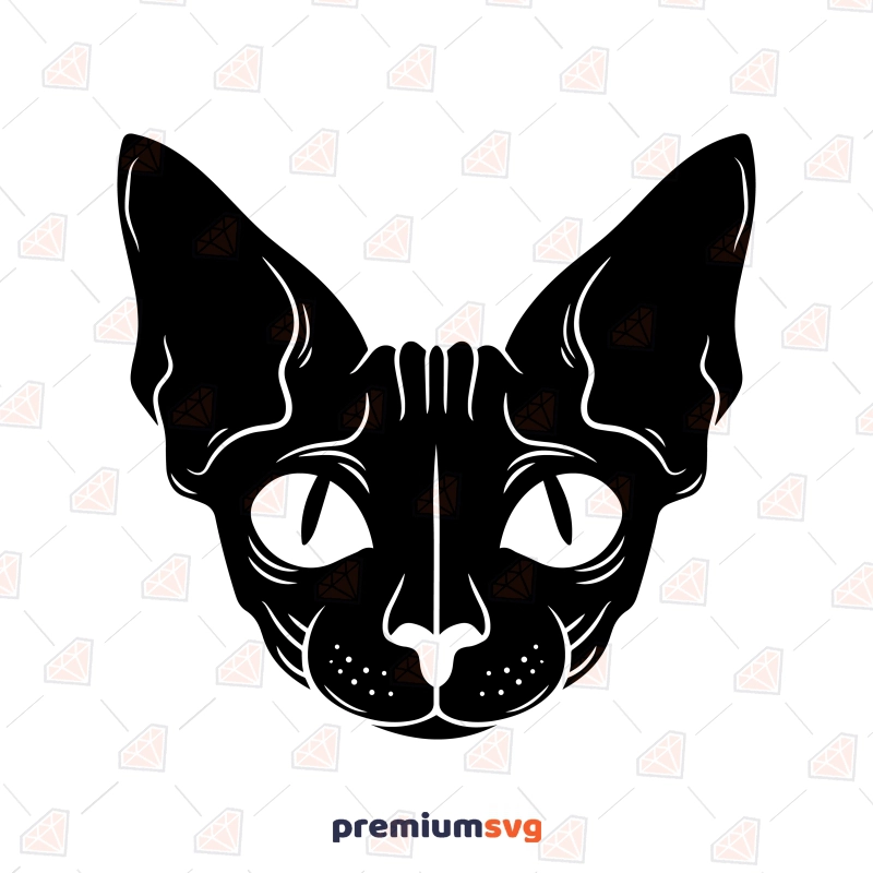 Sphynx Cat Silhouette SVG Cut Files, Instant Download Cat SVG Svg