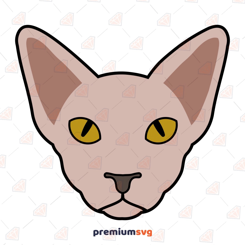 Sphynx Cat SVG Cut Files, Cat Face SVG Instant Download Cat SVG Svg