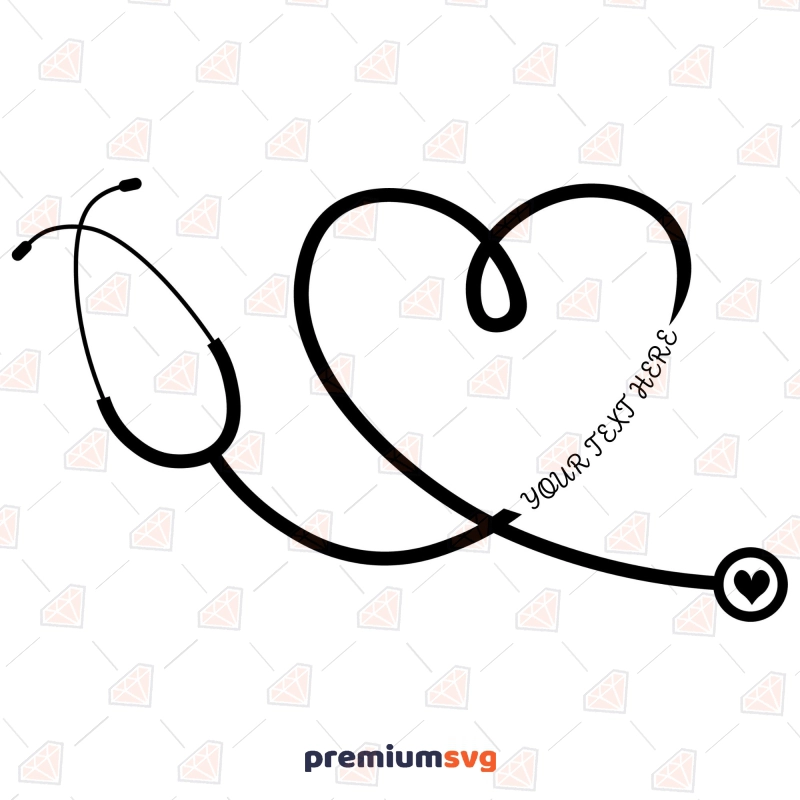 Split Heart Stethoscope SVG, Nurse Monogram SVG Nurse SVG Svg