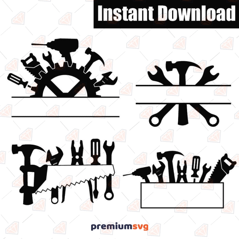 Split Tools SVG, Handyman Daddy Monogram SVG Cut File Mechanical Tools Svg