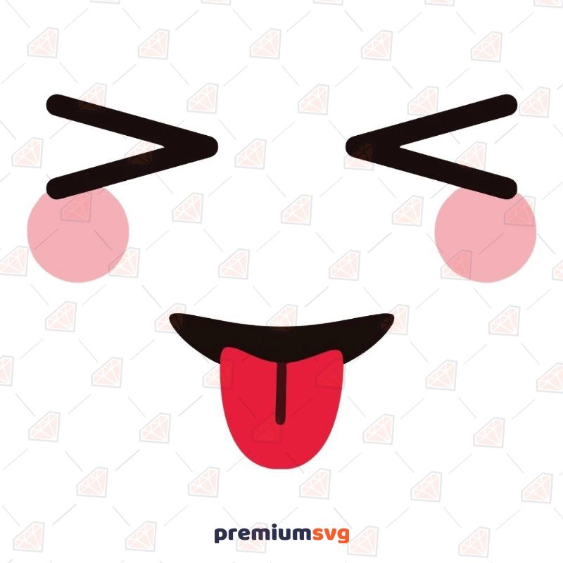 Squinting Face With Tongue SVG, Squinting Tone Out Vector Instant Download Cartoons Svg