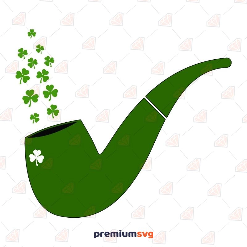 St. Patrick Smoking Pipe SVG, Instant Download St Patrick's Day SVG Svg