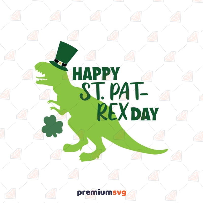 St Patrick T Rex SVG, Dinosaur SVG Instant Download St Patrick's Day SVG Svg