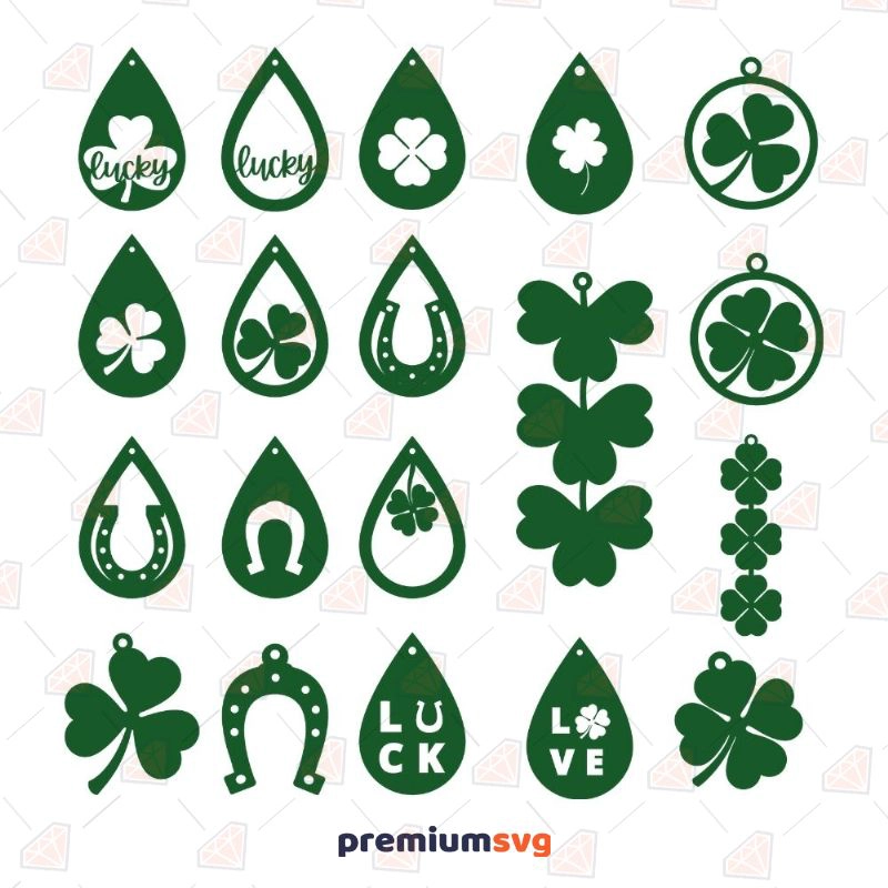 St Patrick Earrings SVG, Earring SVG Files for Silhouette and Cricut. St  Patrick's Day. St Patrick Pendant. Leather Earring, Leprechaun. 