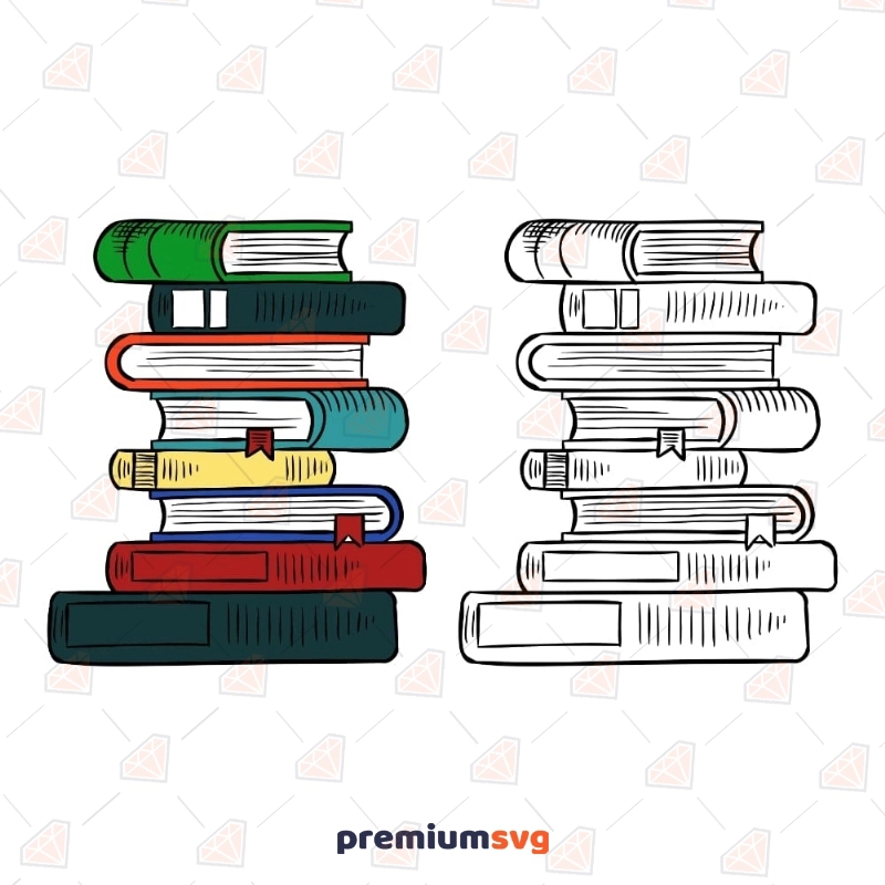 Stack Of Books SVG Clipart Vector Files School SVG Svg