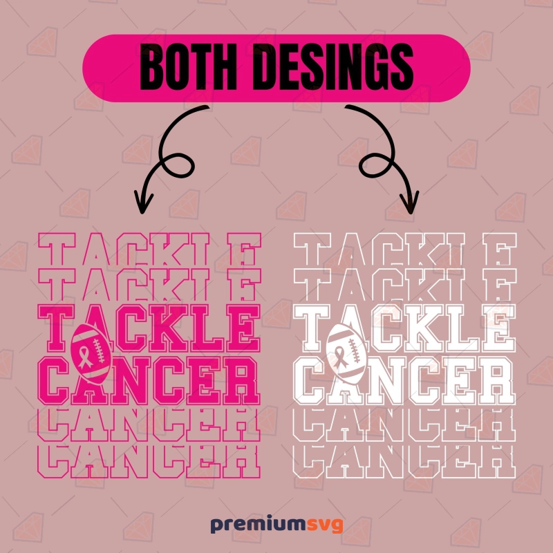 Stacked Tackle Breast Cancer SVG, Football Pink Out SVG Cancer Day SVG Svg