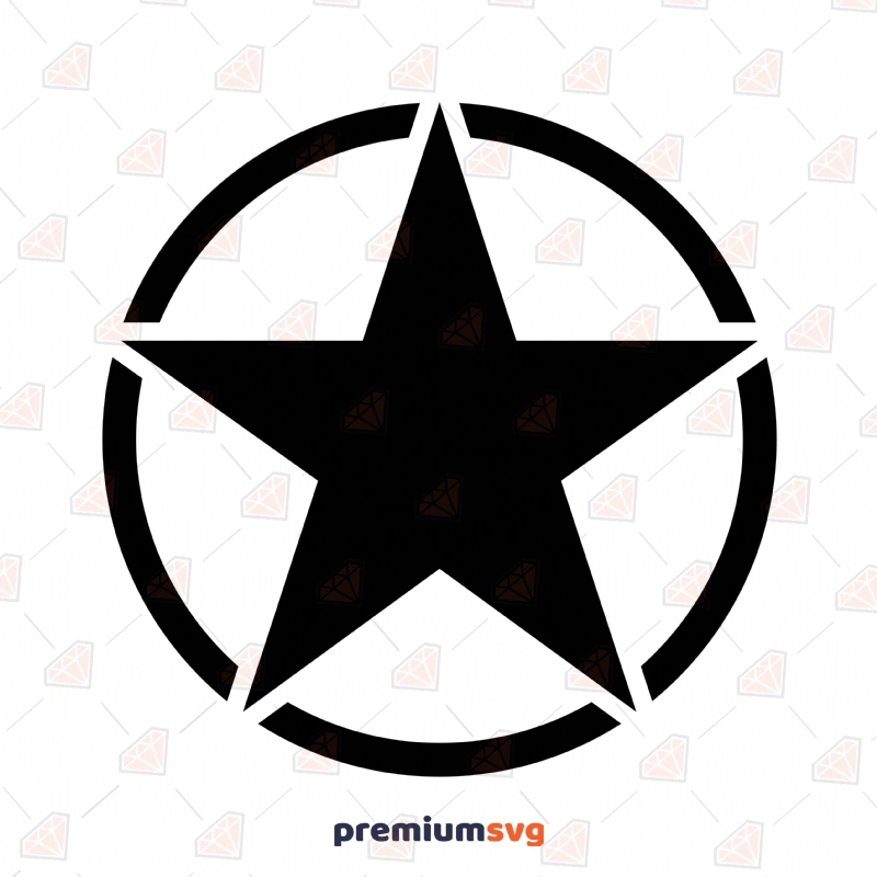 Star In Circle SVG, Jeep Star SVG Design for Car Decal Drawings Svg