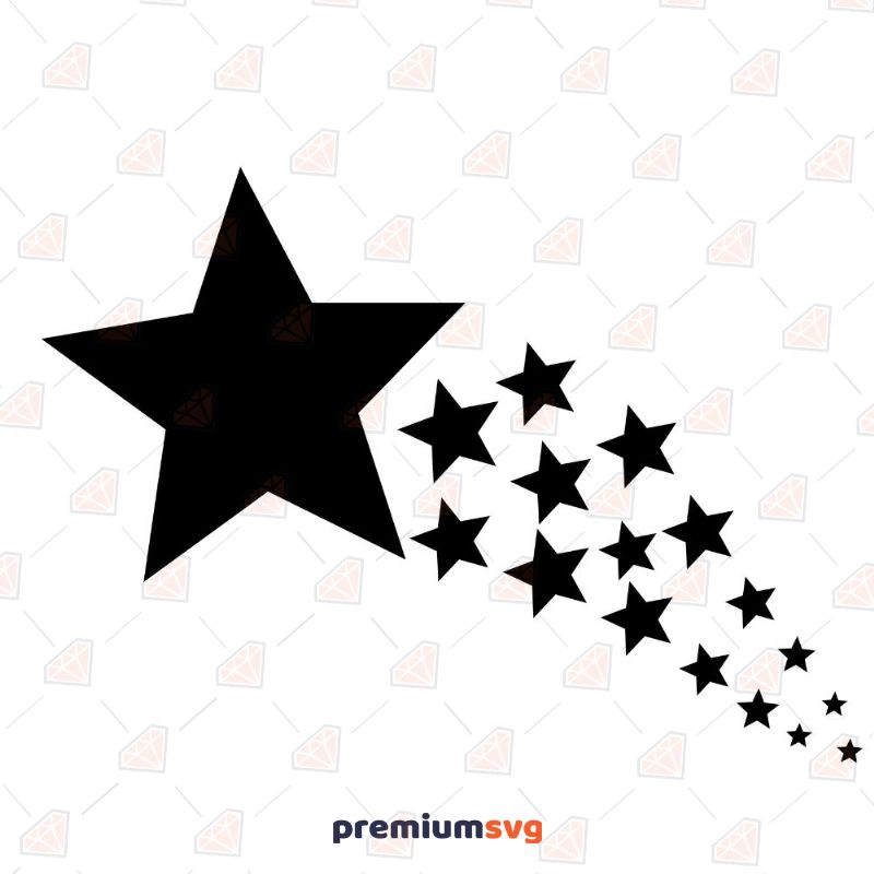 Shooting Stars With Tail SVG, Shooting Stars Instant Download Vector Illustration Svg