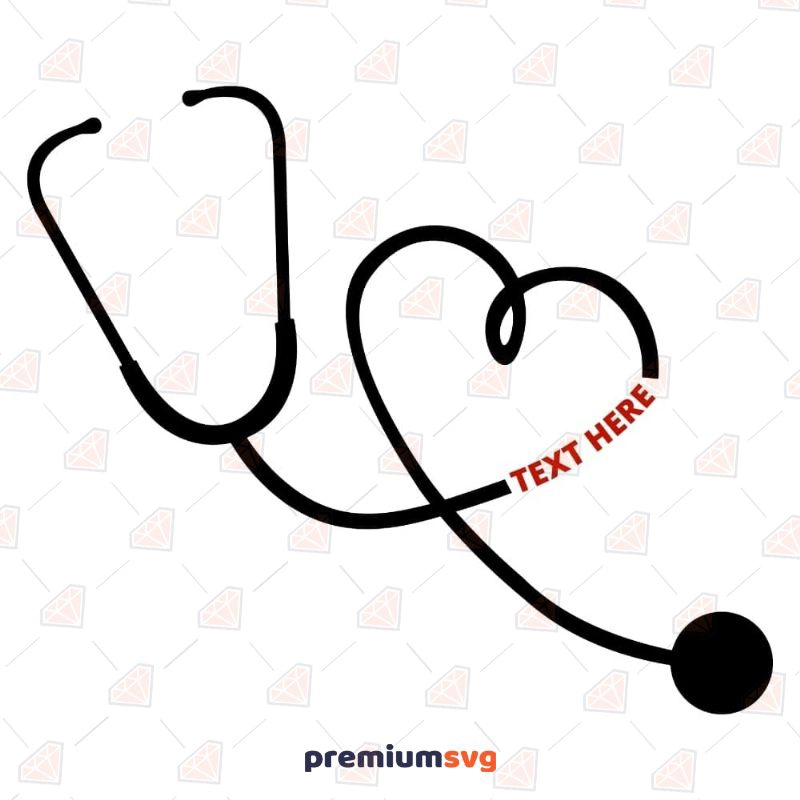 Heart Stethoscope Monogram SVG Design Nurse SVG Svg