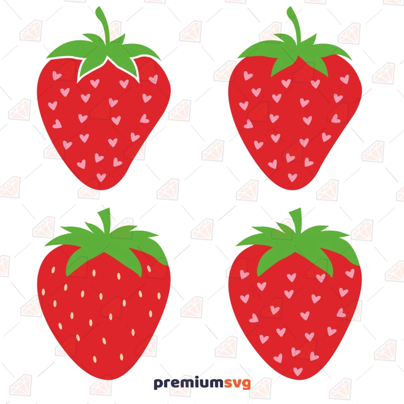 Strawberry SVG Bundle , Cute Berry SVG Instant Download Fruits and Vegetables SVG Svg