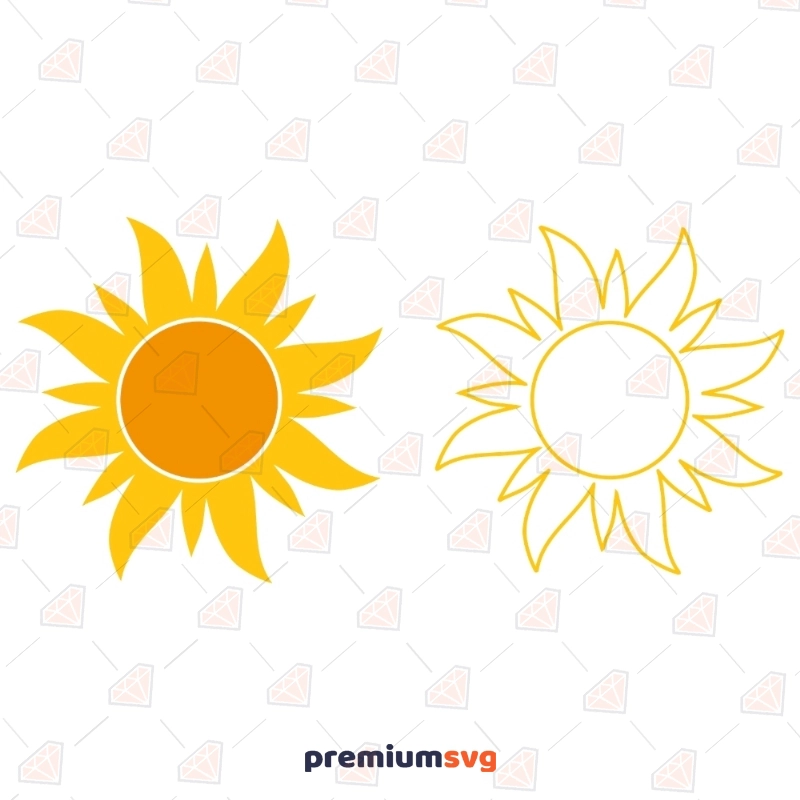 Sun Bundle Svg & Clipart Cut Files, Sun Outline Svg Vector Illustration Svg