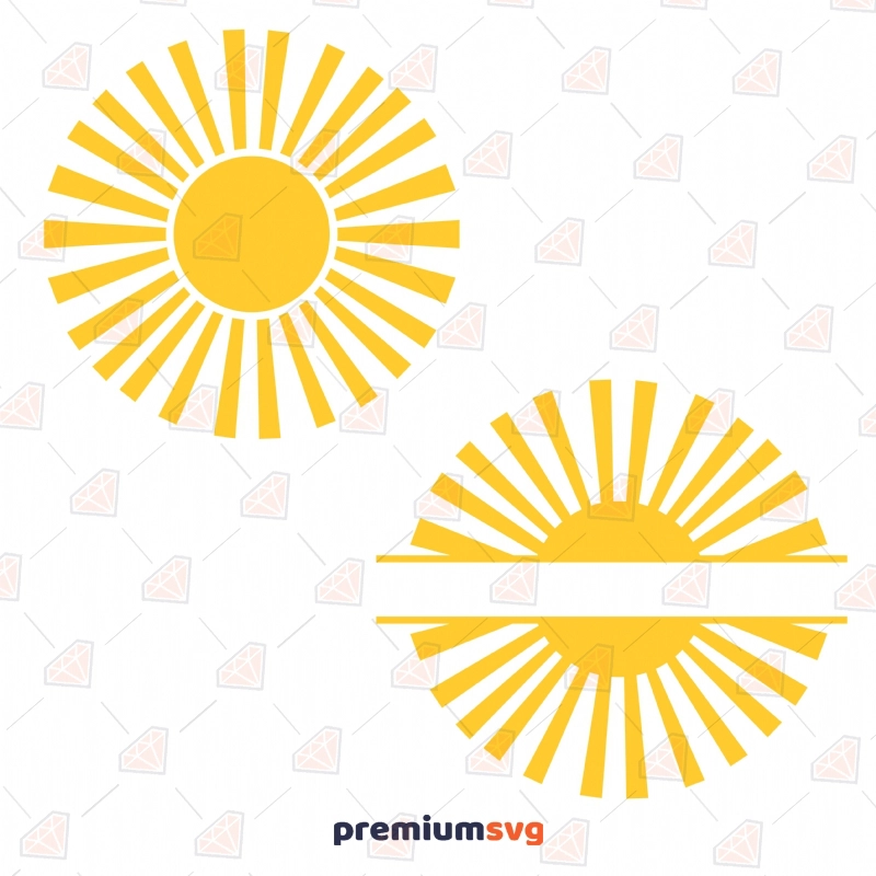 Sun Monogram SVG Cut Files, Sun Monogram Vector Instant Download Sky/Space Svg