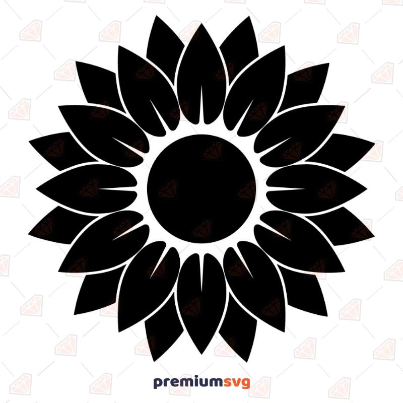 Sunflower Black Hand Drawing SVG, Hand Drawing Sunflower Instant Download Sunflower SVG Svg