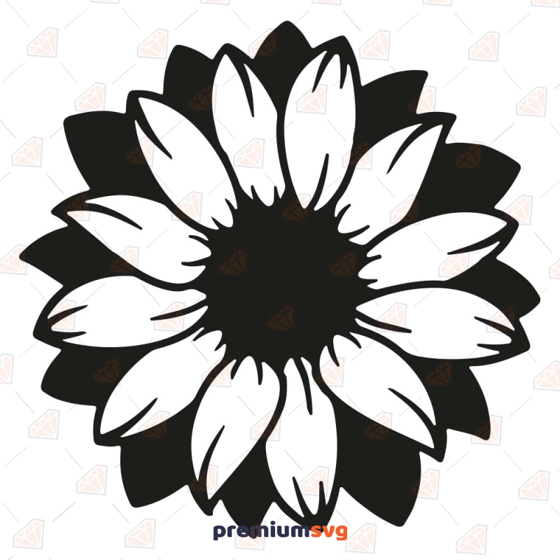 Sunflower for CNC Cut SVG & DXF File Sunflower SVG Svg