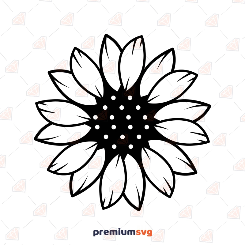 Sunflower Outline SVG Image, PNG Clipart Sunflower SVG Svg