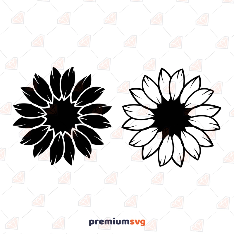 Sunflowers Black and White SVG Cut File Sunflower SVG Svg