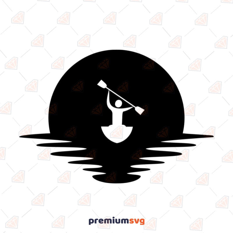 Sunset in Kayak SVG Cut File, Instant Download Kayak SVG Svg