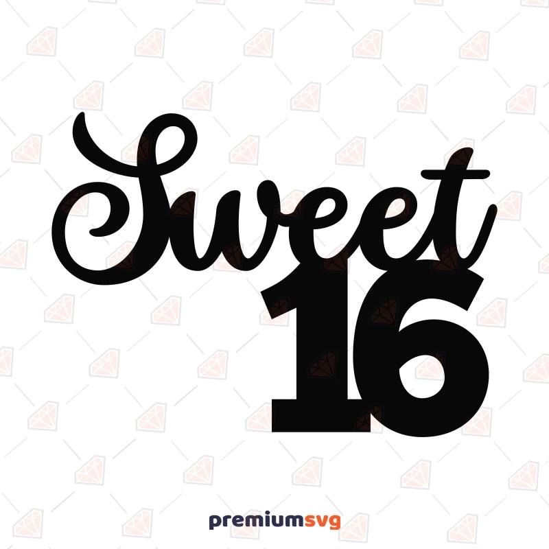 Sweet 16 SVG, Cake Topper Birthday SVG Svg