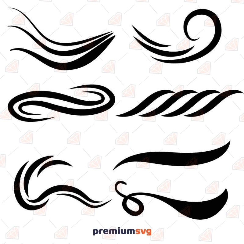 Swish Wave Shapes SVG Cut File, Wave Vector & Clipart Shapes Svg