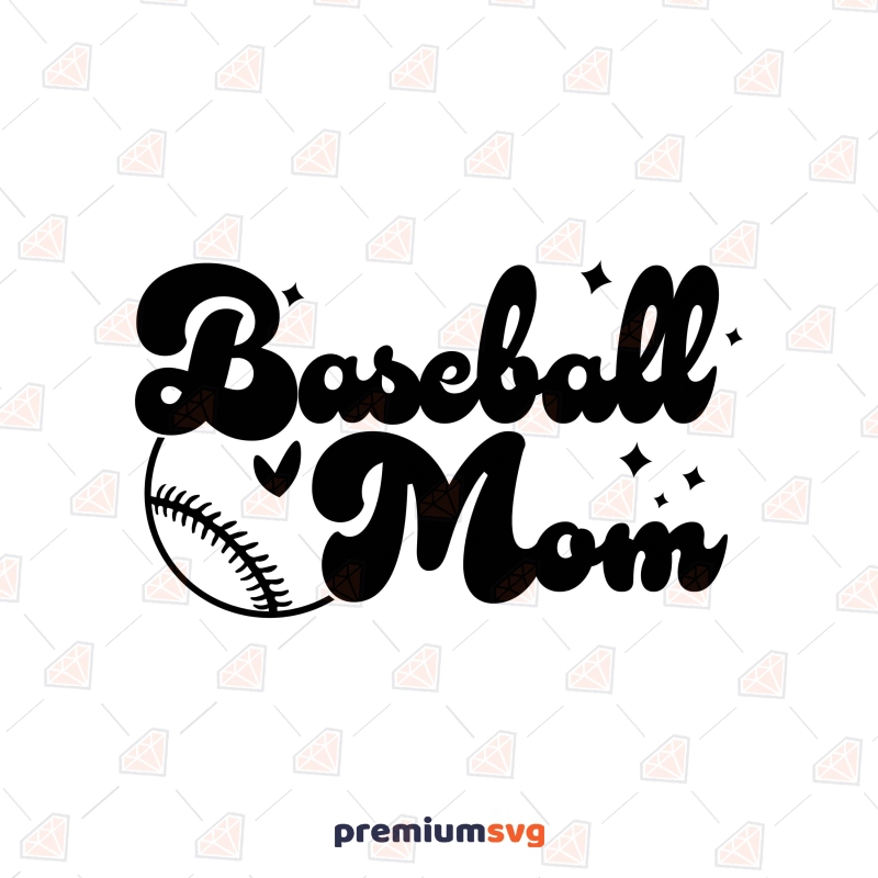 Tail Font Baseball Mom SVG Design, Cut File Baseball SVG Svg
