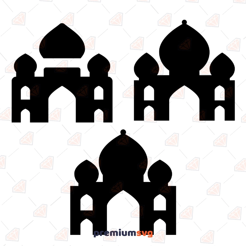 Taj Mahal Silhouette SVG Bundle for Cricut and Silhouette Building And Landmarks Svg