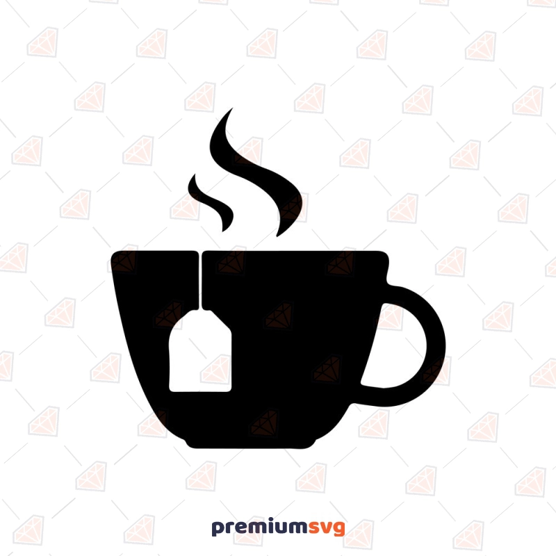 Tea Mug with Pocket SVG Cut File, Tea Mug With Tea Bag SVG Coffee and Tea SVG Svg