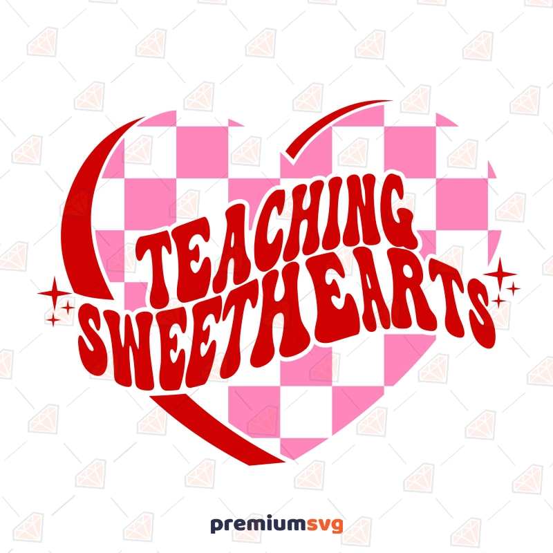 Teaching Sweethearts SVG with Checker Heart, Instant Download Valentine's Day SVG Svg