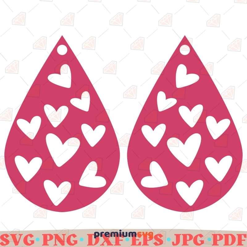 Heart earrings SVG, Valentines earrings, SVG cut files By Artisan