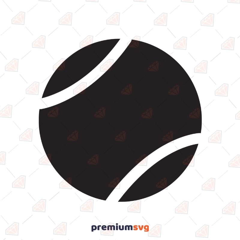 Tennis Ball Silhouette SVG Cut File, Instant Download Tennis SVG Svg