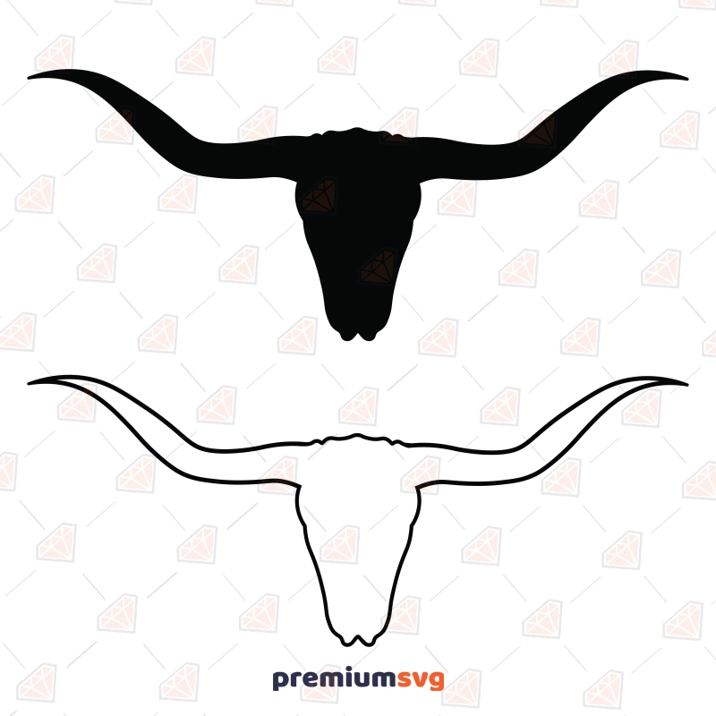 Texas Longhorn Silhouette, Longhorn Outline SVG Texas SVG Svg