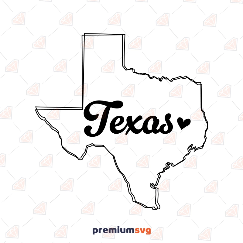 Texas Love SVG, USA State Map SVG Vector Files Texas SVG Svg