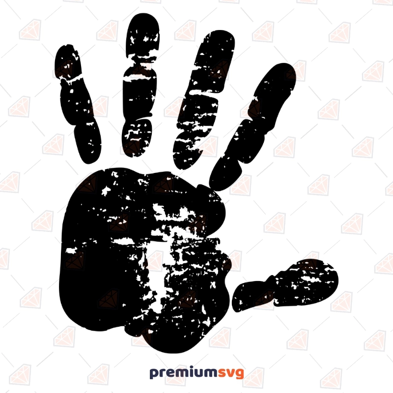 Texture Handprint SVG Vector File, Handprint Clipart Vector Illustration Svg