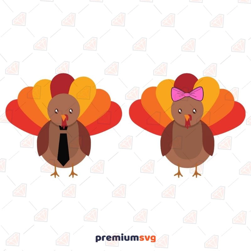 Thanksgiving Couple Turkey SVG, Turkey Instant Download Bird SVG Svg