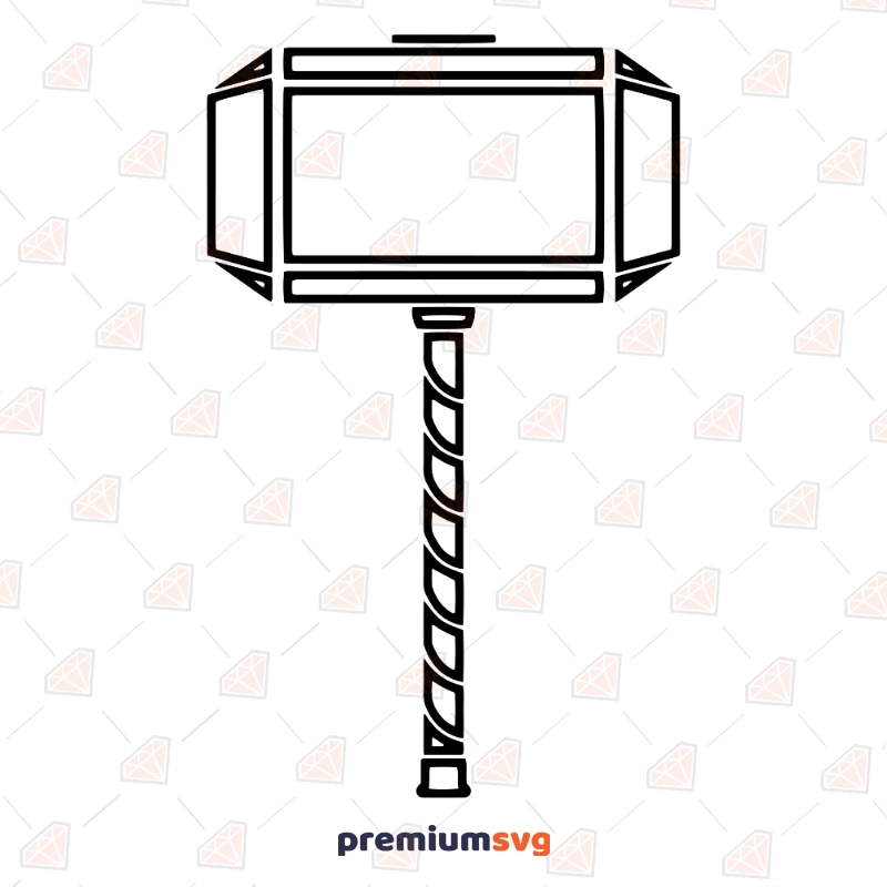 Thor Hammer SVG Cut Files, Hammer Clipart Vector File Vector Illustration Svg