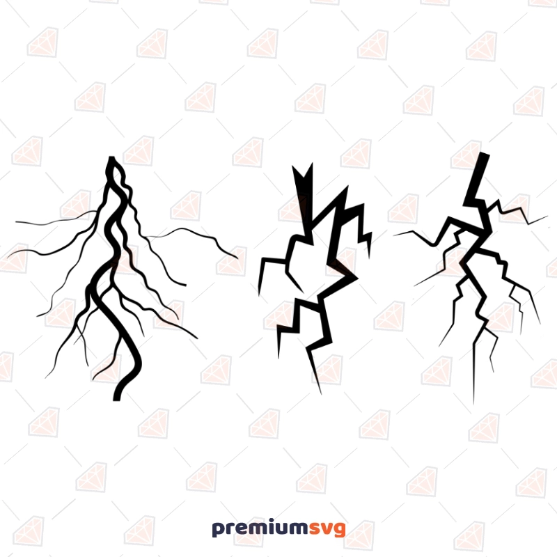 Thunder Lightning Bundle SVG Cut Files Drawings Svg