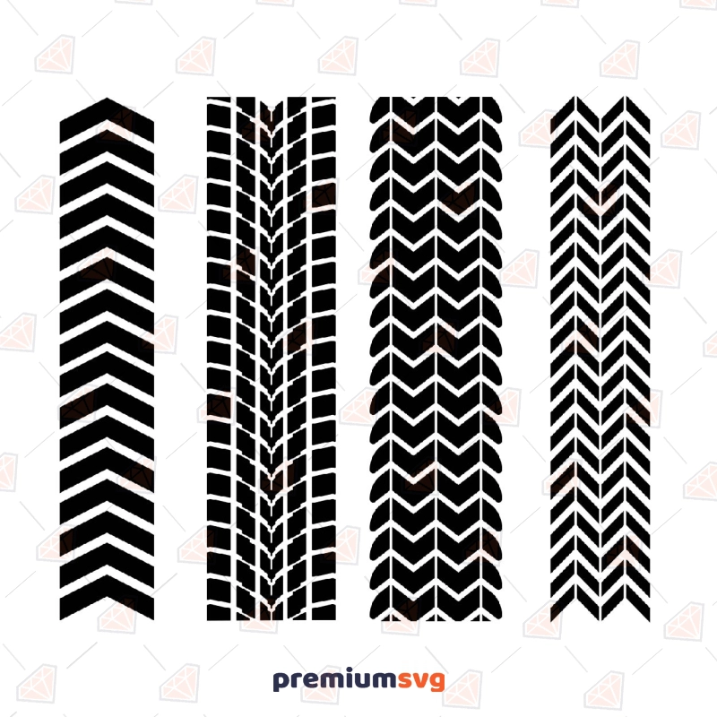 Tire Track SVG Bundle for Stenciling, Instant Download Vector Illustration Svg