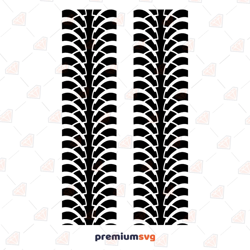 Tire Track SVG Cut File Vector Illustration Svg