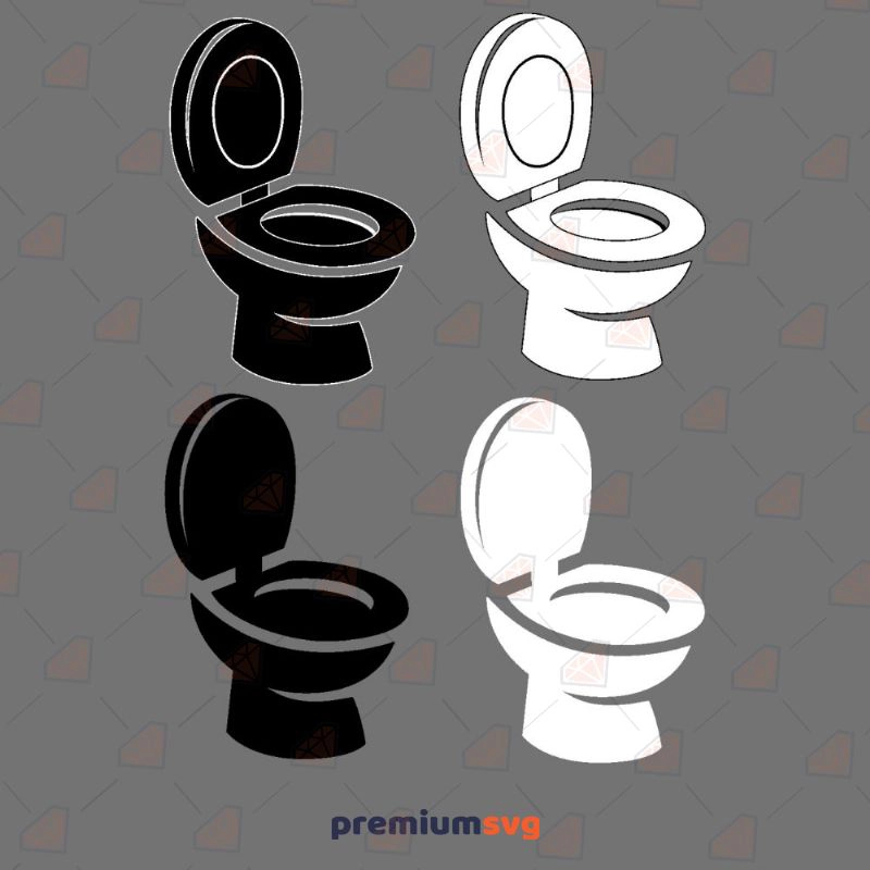 Toilet Bowl SVG, Toilets Vector Files Instant Download Drawings Svg